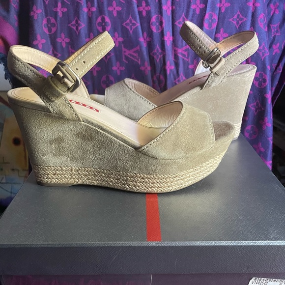 prada suede wedges - Picture 2 of 13